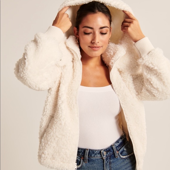 Abercrombie and Fitch Sherpa Full-Zip Jacket NWT - Picture 2 of 9